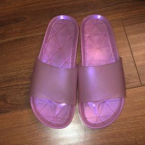 Pink urban outfitters shower/pool slides